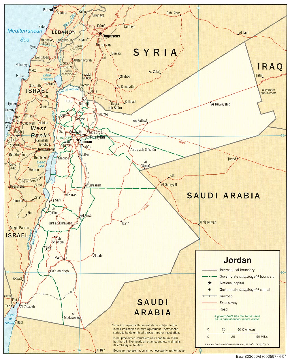 ヨルダンの地図
