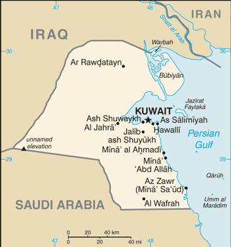 クウェートの地図
