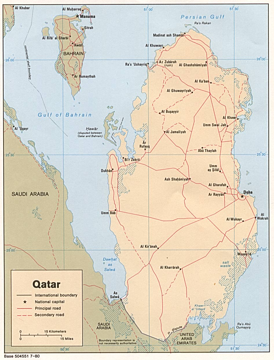 カタールの地図